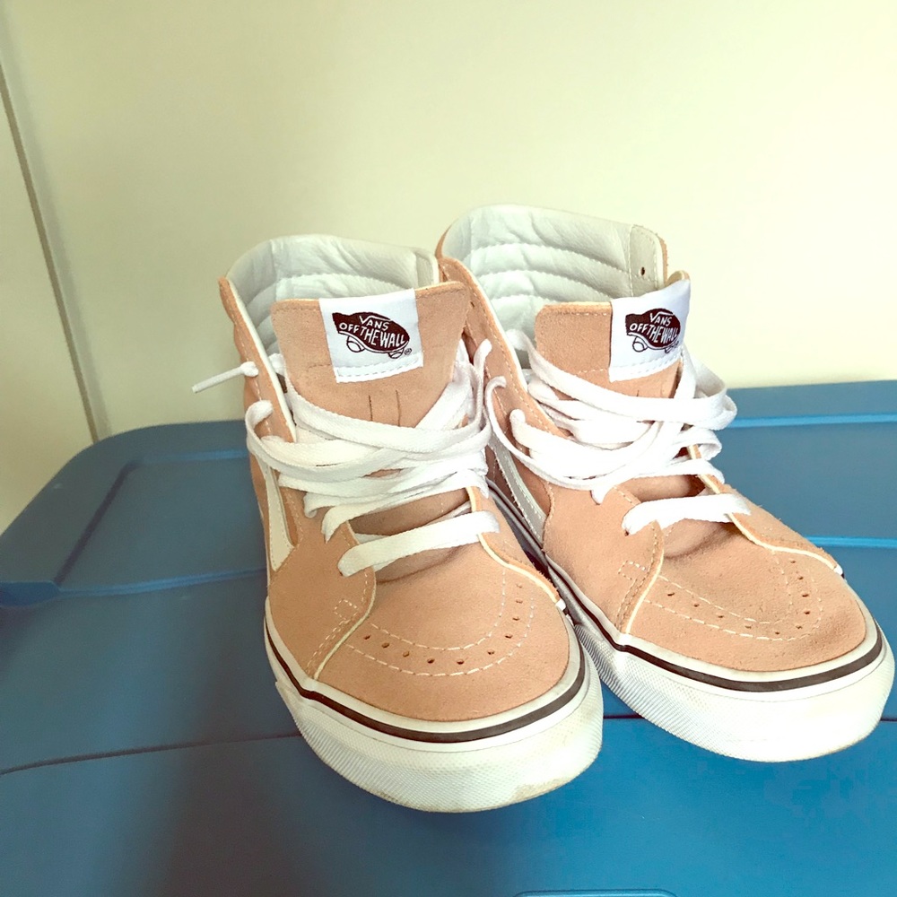 Vans dusty pink high tops 5.5